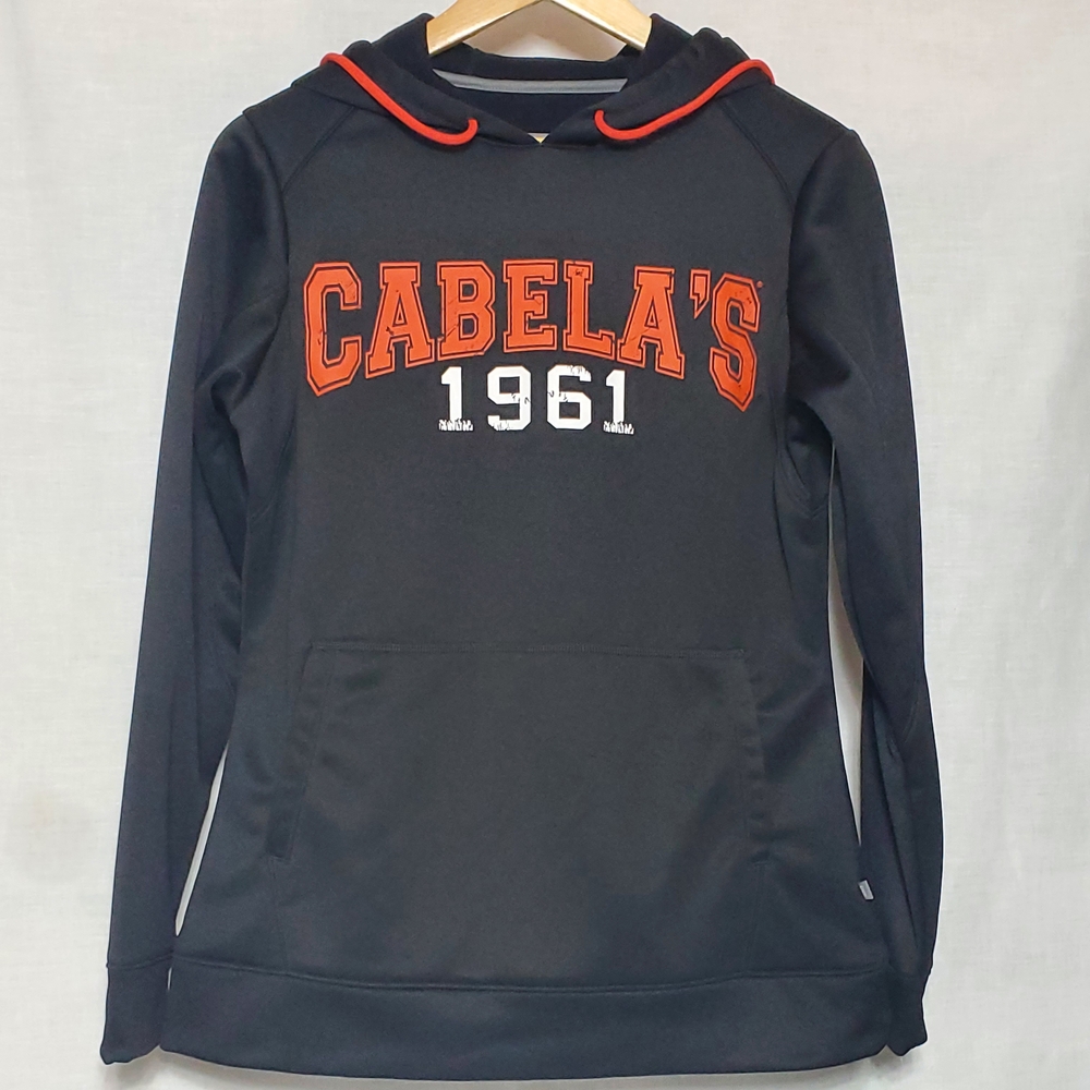 Cabela's Black Jacket with Orange and White Details